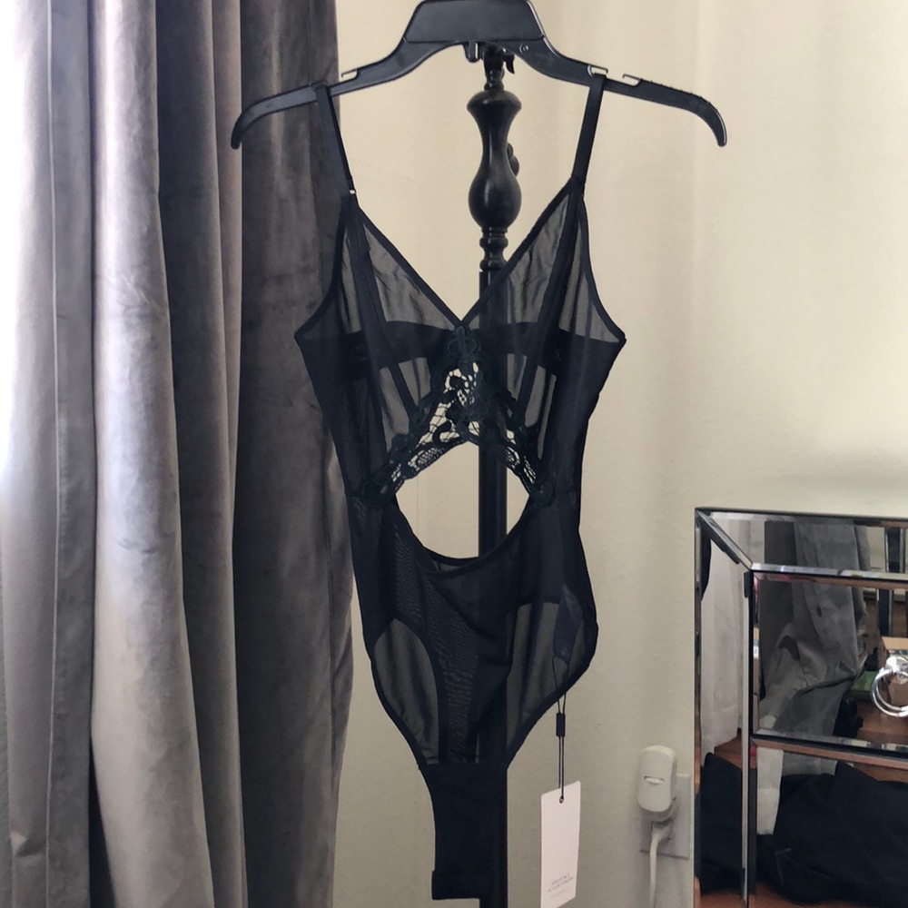 Lavish Alice Black Sheer  leotard bodysuit - Picture 3 of 8